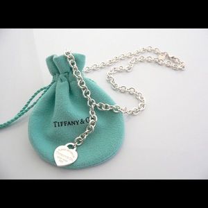 Tiffany and Co. Sterling Silver "Return to Tiffany" Heart Tag Dangle necklace.